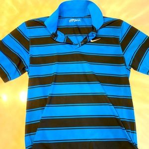 Blue and black striped Nike Golf shirt